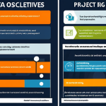 **Image Prompt for Project Objectives**: "An infographic illustrating the importance of clearly defining project objectives in big data projects. Include elements like business decision-making, data collection types, and analysis methods in a visually appealing layout."