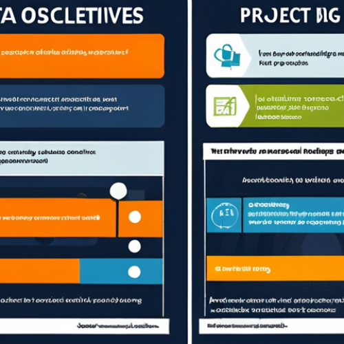 **Image Prompt for Project Objectives**: "An infographic illustrating the importance of clearly defining project objectives in big data projects. Include elements like business decision-making, data collection types, and analysis methods in a visually appealing layout."